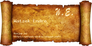 Watzek Endre névjegykártya